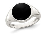 1.80 Carat (ctw) Black Onyx Inlay Ring  in Sterling Silver